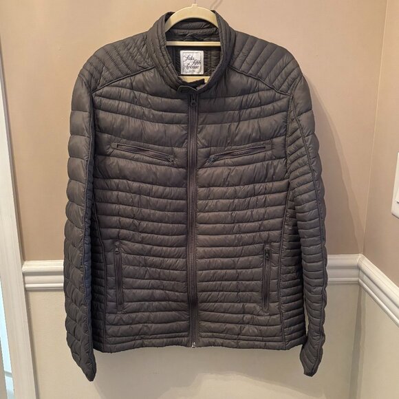 SAKS FIFTH AVENUE Men's PUFFER JACKET Size M in color Anthracite Gray - Picture 1 of 4